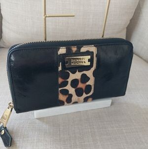 Badgley Mischka Leather Zip Around Wallet